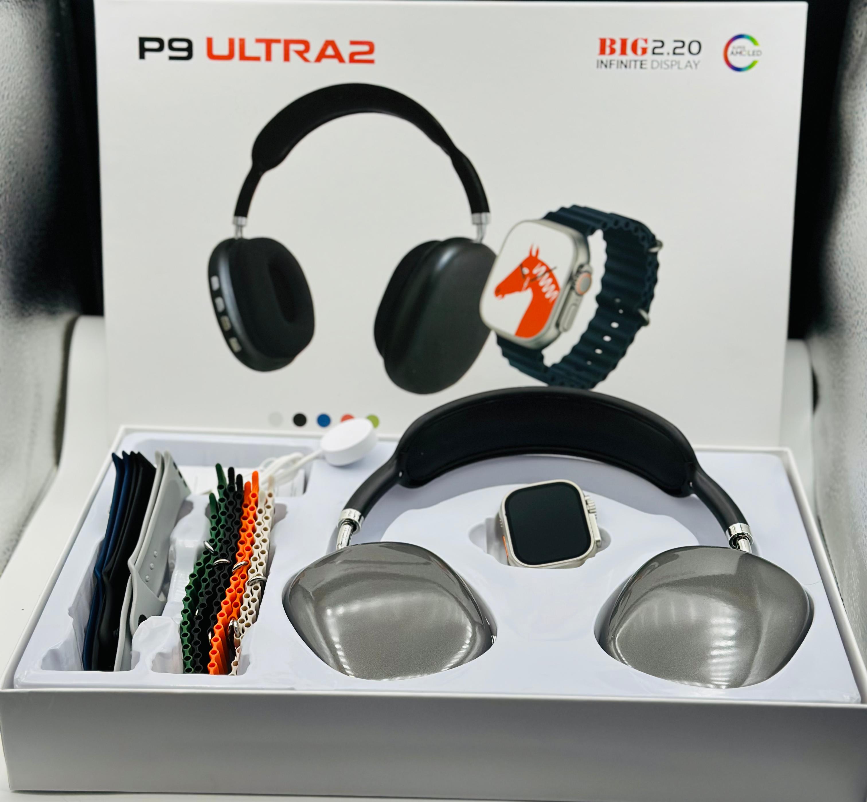 P9 ULTRA 2 HEADPHONES AND SMART WATCH